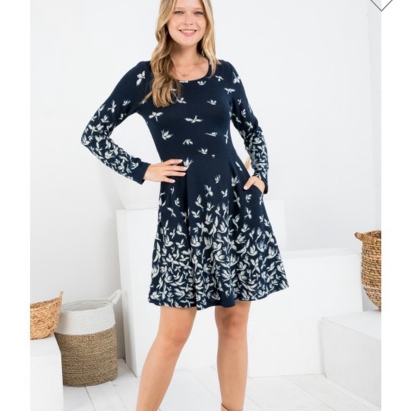 Bird Print Dress - Picture 4 of 4